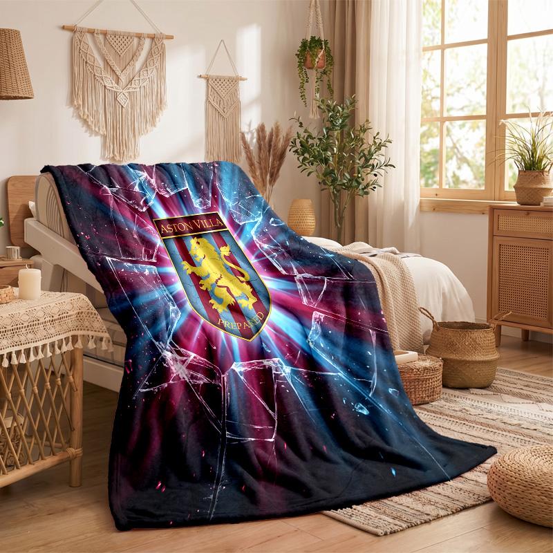 Aston Villa Football Print Flannel Blanket Soft Warm Sofa Bed Throw Blanket For Home Office Bedroom