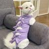 Костюм для восстановления кошки Дышащий хирургический костюм для кошки Мягкий жилет Комбинезон Куртка для предотвращения вылизывания раны после стерилизации Домашний питомец Для дома В помещении
