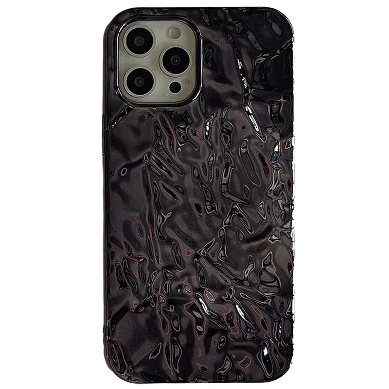 Покрытие Металлический Цвет Серебро Оловянная Фольга Складки Чехол Для iPhone 14 13 12 11 15 16 17 Pro Max Air Mini XS XR Plus Силиконовый Чехол Для Телефона