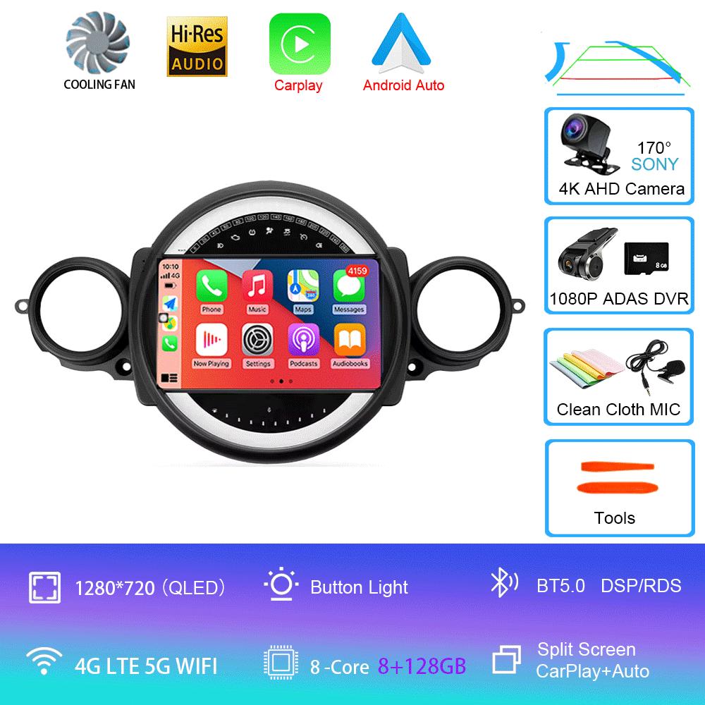 Автомагнитола Android 14 для BMW Mini Cooper R56 R60 R51 2006 - 2015 GPS Carplay Навигация Стерео Авто DSP BT DVD Мультимедийный плеер