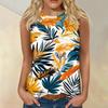 Women's Fashion Summer Round Neck Tank Top Lightweight Sleeveless  Print Tank Top