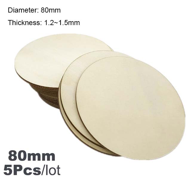 Diameter 1-10cm Natural Unfinished Round Wood Slices Circles Discs for DIY Wood Craft Painting Christmas Ornament Decoration