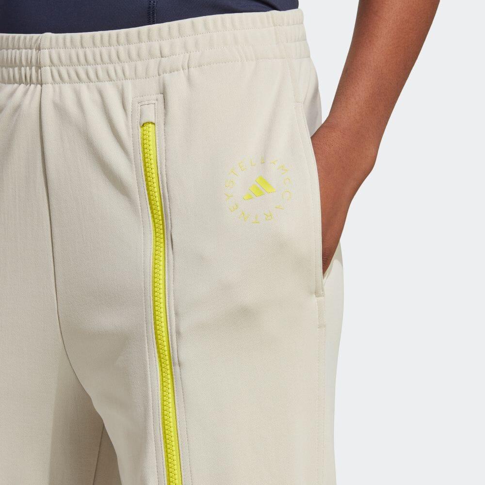 adidas X Stella McCartney Collaboration SS23 Logo Printed Расклешенные трикотажные спортивные брюки средней посадки Женские плавки Светло-желтые IJ0599