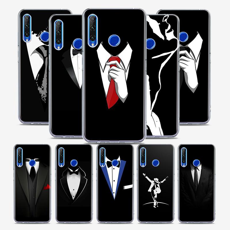 Мужской костюм, рубашка, галстук, силиконовый чехол для Honor 30 30S 30i 9 10 9A 9C 9S 9N 10i 10X 9X Lite Pro 5G, чехол для телефона