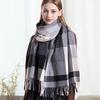 Three Dolphins CH Autumn Winter Plaid Color Block Scarf Shawl