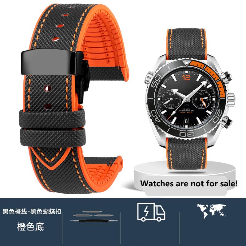20 мм 21 мм 22 мм 23 мм 24 мм Унисекс Высококачественный нейлоновый ремешок с резиновой нижней частью Водонепроницаемый ремешок для часов для любой марки часов Мужской браслет
