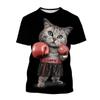 Summer Men's And Women's T-shirt Cute Cat Pattern 3d Printing Round Neck Funny Pet Print Largesizeunisexchildren's Top Pullover - T-shirts