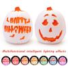 Halloween Pumpkin Lantern Spooky LED Light-up Curved Pumpkin Lamp with Sound for Trick or Treat Parties Indoor Outdoor Desktop Decor