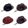 Western Cowboy Hat Leather Sun Hats Fashion Knight Caps  Men Women