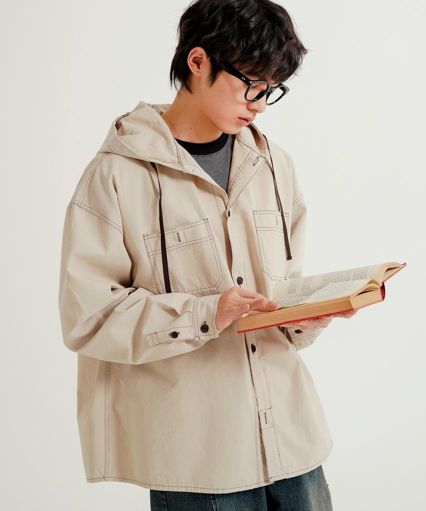 WV PROJECT Rover Hoodie Shirt Grey Beige Jnls7768