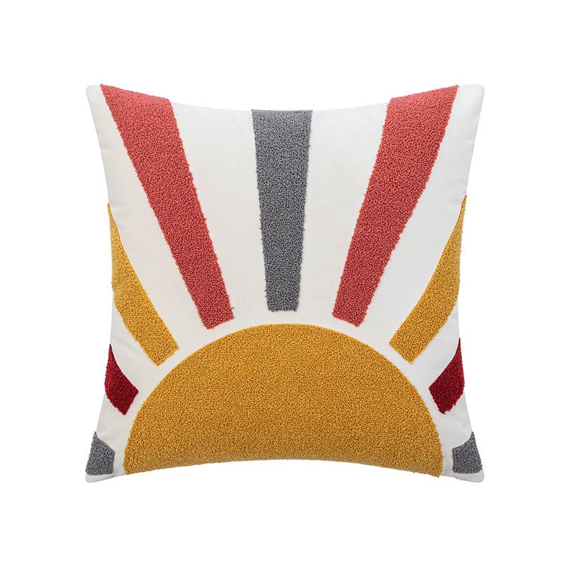 Cartoon Panda Embroidered Pillow Case Nordic Ins Style Living Room Sofa Cushion Decorative Waist Pillow Bedside Pillow