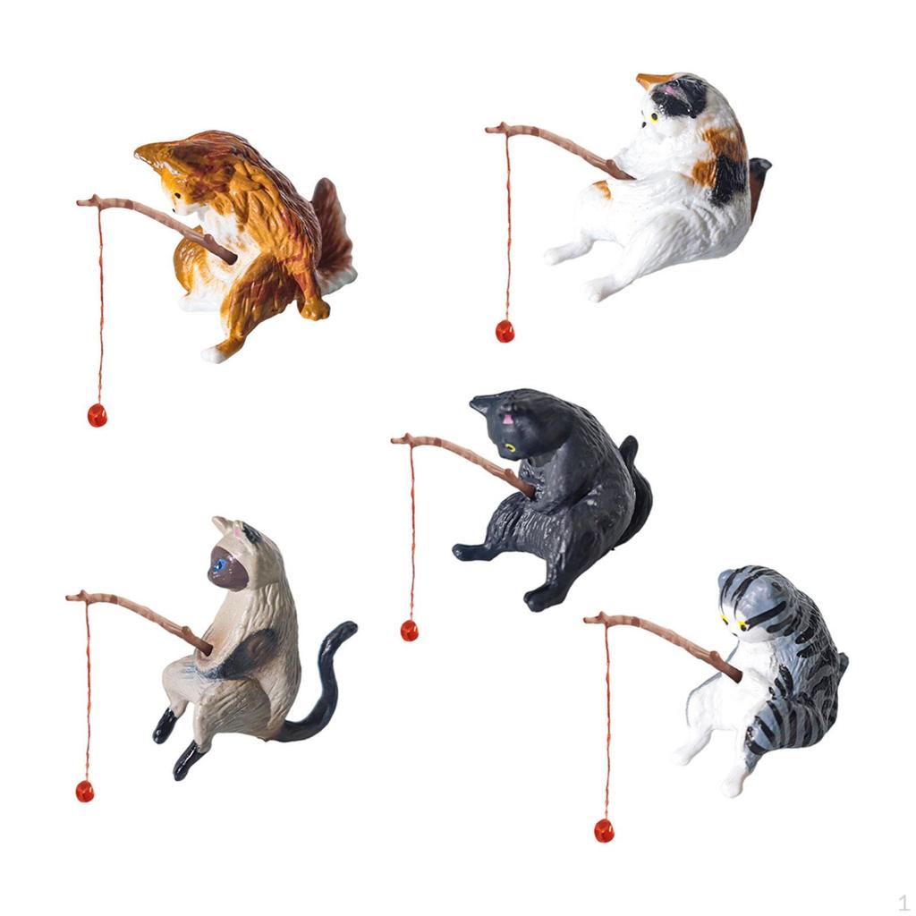 Car Decorations Interior Dashboard Decor Cat Figurines for Computer