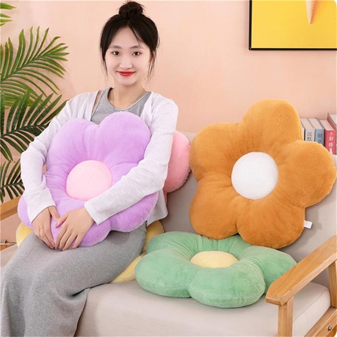 Winter Thick Cushion Flower Circular Shape Soft Nap Office Classroom Chair Cushion Pillow Bedroom Floor