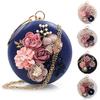 Women Chic Evening Bag Round Flower Dinner Party Wedding Clutch Shoulder Handbag MIT