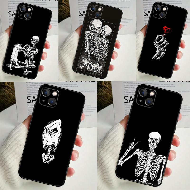 Чехол для телефона Aesthetics Skeleton для iPhone 16 15 14 13 12 11 Pro Max Mini X XR XS Max 7 8 Plus, задняя крышка
