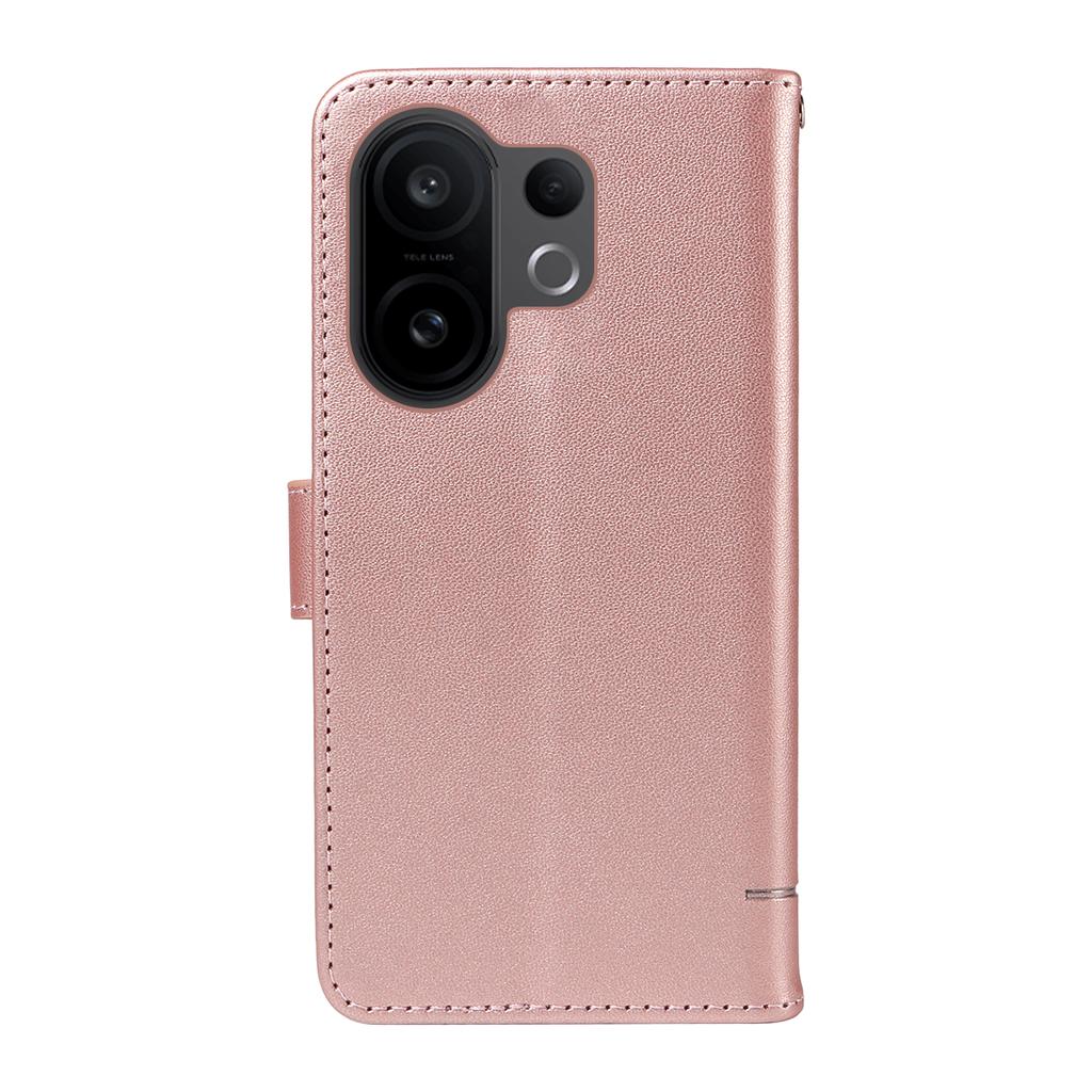 For vivo X200 FE 5G/vivo S30 Pro mini 5G Case Cat Pattern Imprint Leather Phone Cover with Wrist Strap