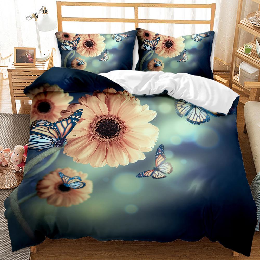 Butterfly Series American Three-piece Bedding EBay3D Digital Printing Quilt Set Cool