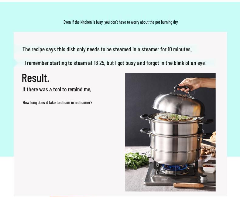 Кухонный таймер из нержавеющей стали на 60 минут для выпечки и приготовления пищи