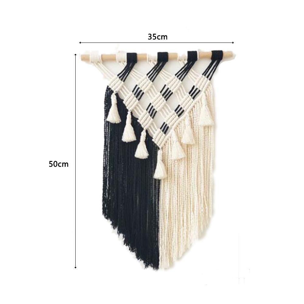 Handmade Cotton Thread Wall Tapestry Nordic Style Woven Wall Hanging Ornaments For Bedroom Living Room Bathroom Apartment Party Wedding Decoration