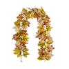 100/175CM Artificial Maple Leaf Garland UV Resistant Fall Halloween Thanksgiving Day Harvest Festival Autumn Mantle Porch Indoor Outdoor Decoration