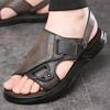 Fashion Sandals 2025 New Two Wear Sandals Casual Summer Soft Leather Soft Bottom Outerwear Men's Shoes Beach Shoes