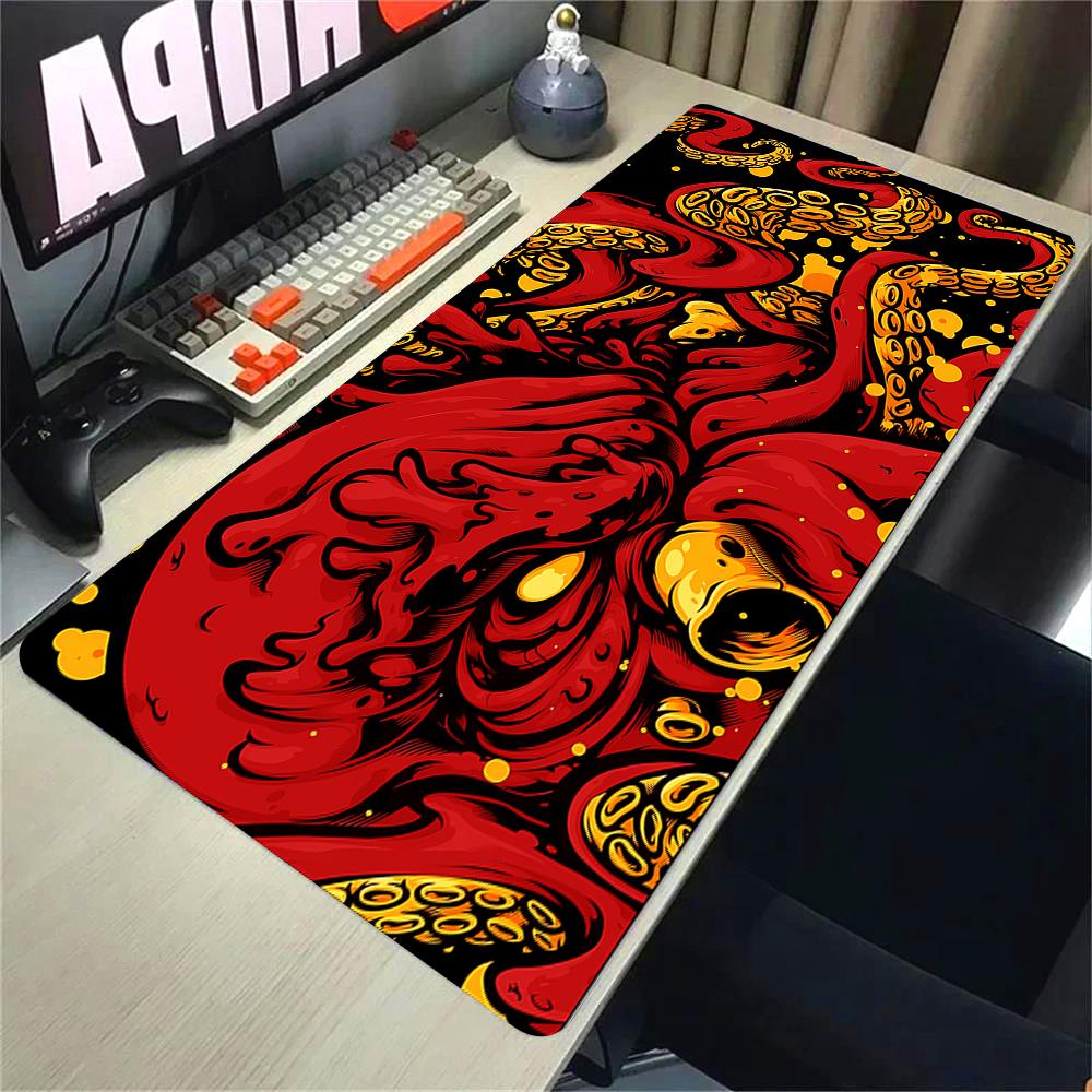 XXL Игровой Цветной Коврик для Мыши Настольный Коврик для Ноутбука 40x90см Офисный Компьютерный Коврик для Клавиатуры и Мыши Креативный Осьминог Черно-Белый Большой Коврик для Мыши