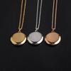 Stainless Steel Round Photo Box Pendant Necklace Can Be Opened To Put Photo Necklace