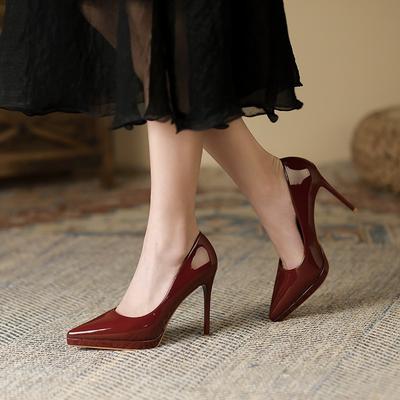 Тонкие каблуки-шпильки с 8 острыми носами для женщин, сексуальный темперамент, водонепроницаемые туфли на платформе для женщин, однотонные супервысокие каблуки