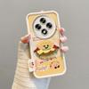 KEYSION Мультяшный Милый Плюшевый Вышитый Чехол для OPPO Reno12 F 5G со Шнурком Силиконовый Противоударный Чехол для Телефона для OPPO Reno 12F 5G