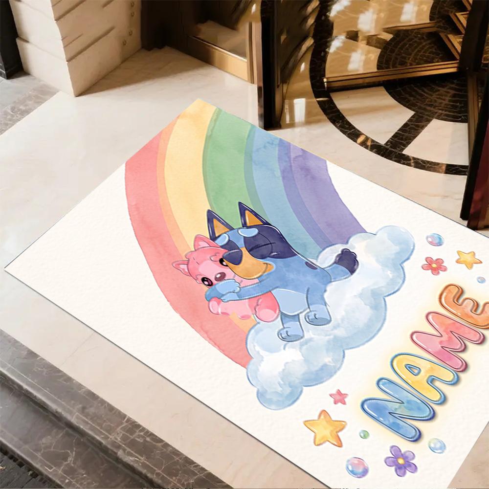 Rainbow Friends Adventure Personalized Name Floor Rug Office Rug Suitable for Game Room Study room Dining Room Playrooms Anti-slip Rug
