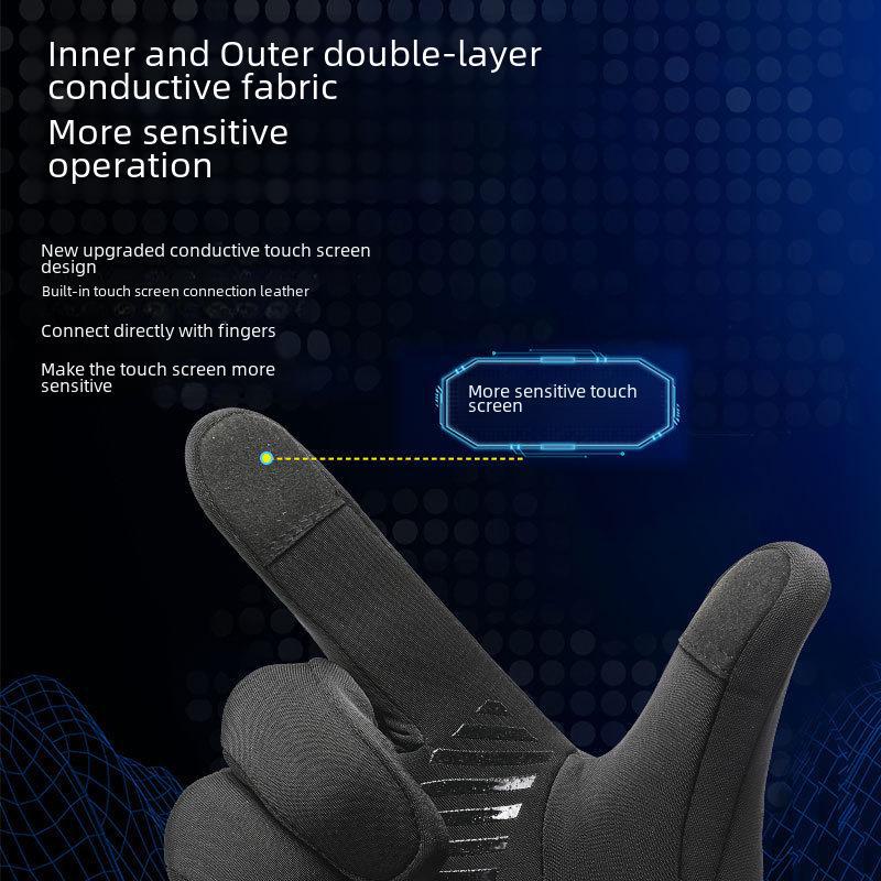 Мужские перчатки для велоспорта Q806: Теплые, светоотражающие, нескользящие, с сенсорным экраном для осенне-зимних видов спорта, таких как альпинизм и катание на лыжах.