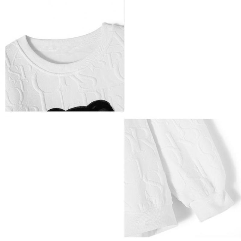 Женский корейский свитер с медведем, универсальные пуловеры снизу, топы с героями мультфильмов, уличная одежда, свободная толстовка, одежда