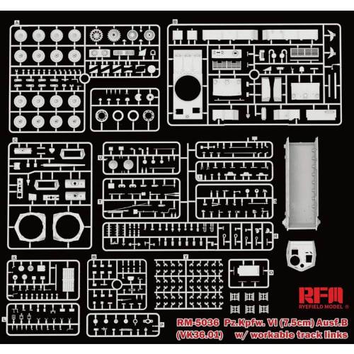 Ryefield Models 1/35 German Panzer VI Ausf. B Vk36.01 Plastic Model Kit RFM5036