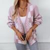 Vintage Print V Neck Loose Knitwear Cardigan Long Sleeve Sweater Top for Autumn Winter