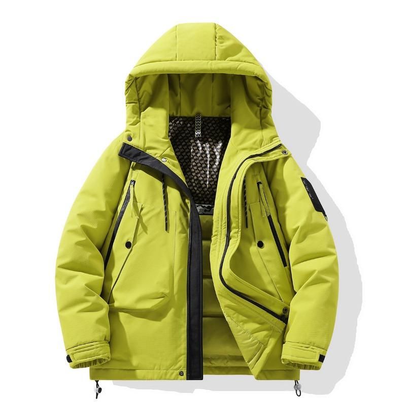 Зимняя модная уличная куртка пуховик модная свободная повседневная с капюшоном многокарманная парная куртка