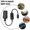 USB C Type C To 12V Car Cigarette Lighter Socket Female Converter Adapter Cord For Car Cigarette Lighters Car Vacuum Cleaner