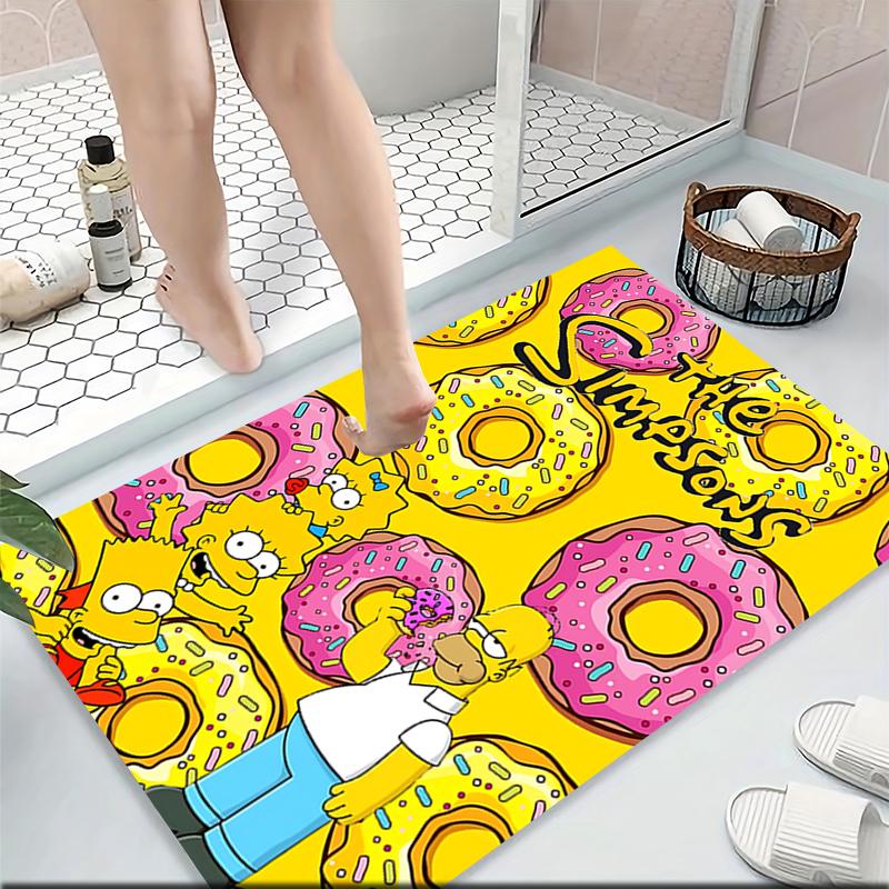 Simpsons Doughnut Adventure Carpet Rug Soft Washable Antislip Home Living Room Sofa Mats Personalized Christmas Rug