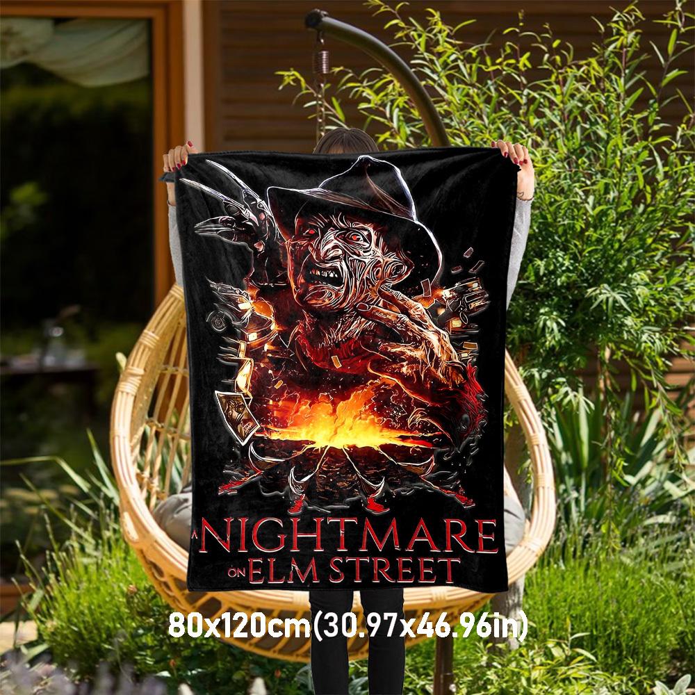 1pc Nightmare on Elm Street - Throw Blanket, Soft, Flannel Blankets, Living Room, All Seasons Use-102756
