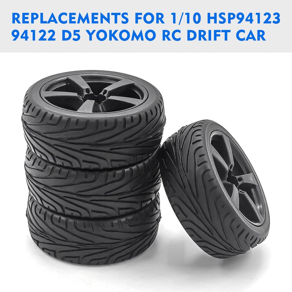 RC Drift Tires RC Racing Car Tires 4pcs Replacements for 1/10 HSP94123 94122 D5 Yokomo RC Drift Car