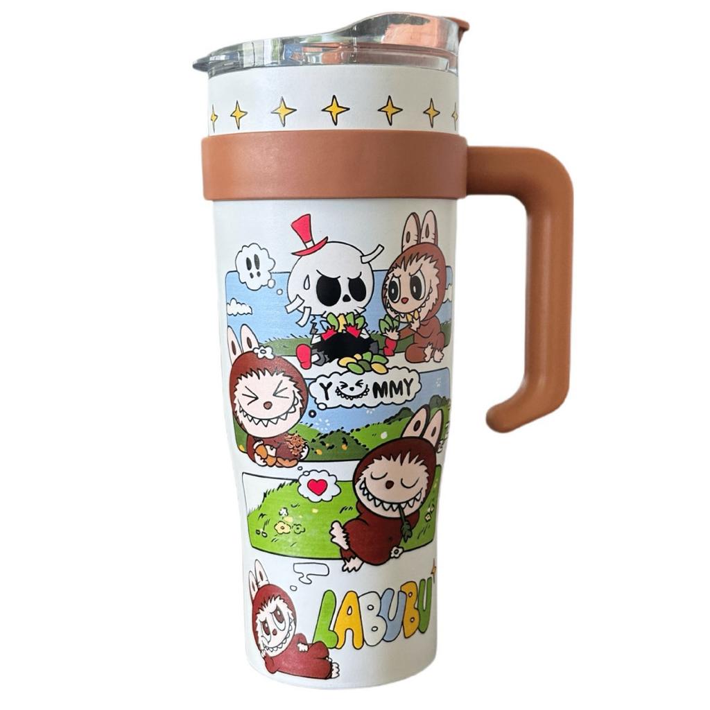 Big Mac Handle Cup High Value Large Capacity Male and Female Straw Cup Cold Insulation 40OZ Stainless Steel Car Cup