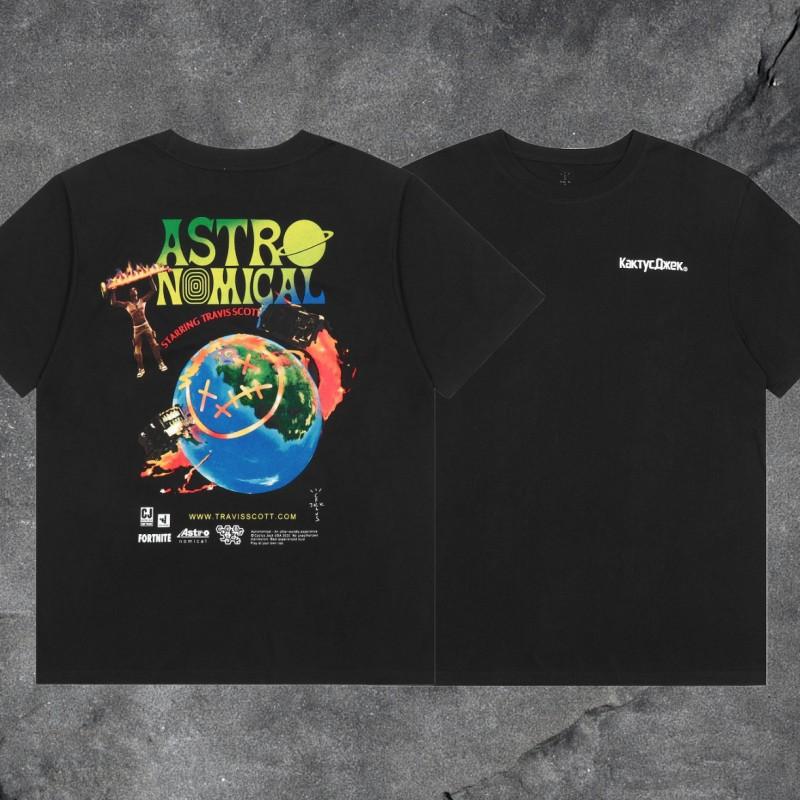 Travis Scott Utopia T-Shirt Mens High Street Short Sleeve Graphic Tee Casual Streetwear