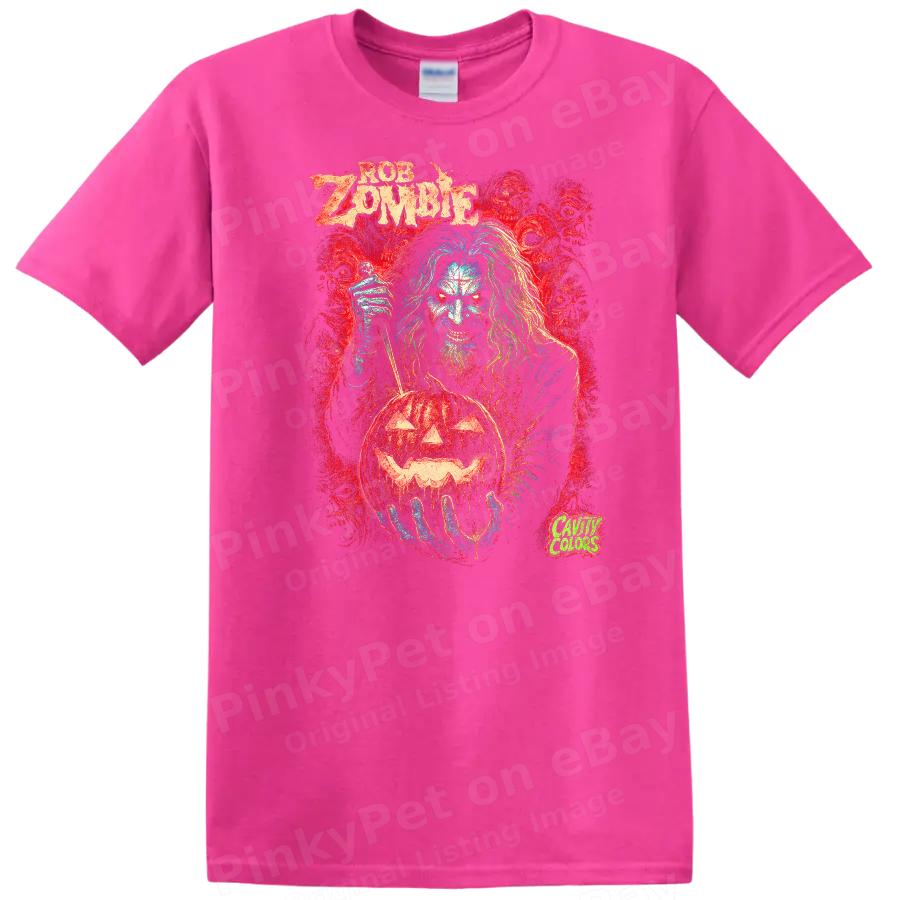 Zombie Pumpkin Carving Horror Heavy Metal Retro T Shirt Graphic Tee
