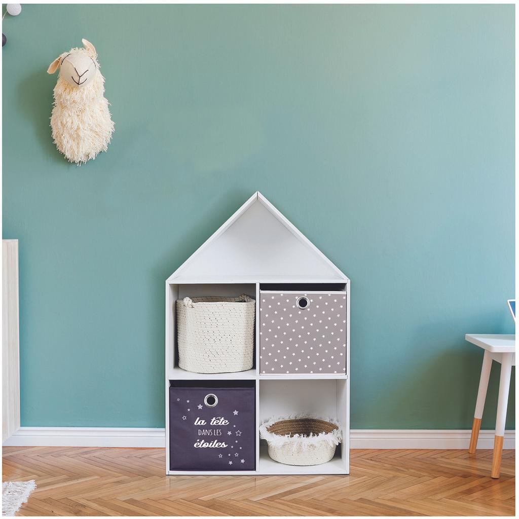 Les Trésors De Lily [A1799] — Серый куб для хранения вещей Petits Pois — 30x30.