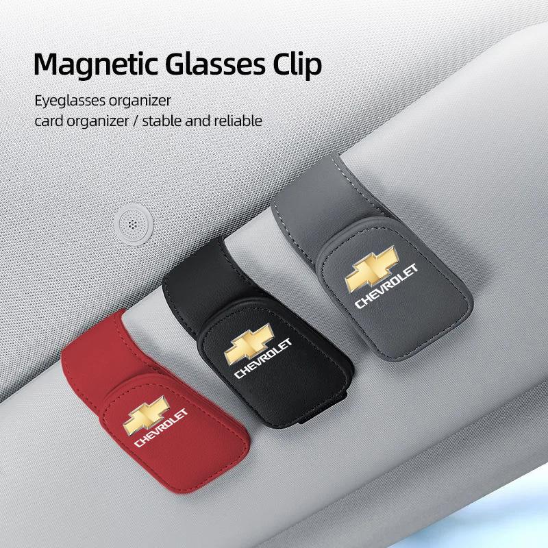 AABJU1 Car Leather Glasses Clip Sun Visor Ticket Card Storage Clamp For Chevrolet Cruze Malibu Colorado Suburban Equinox Blazer Trax