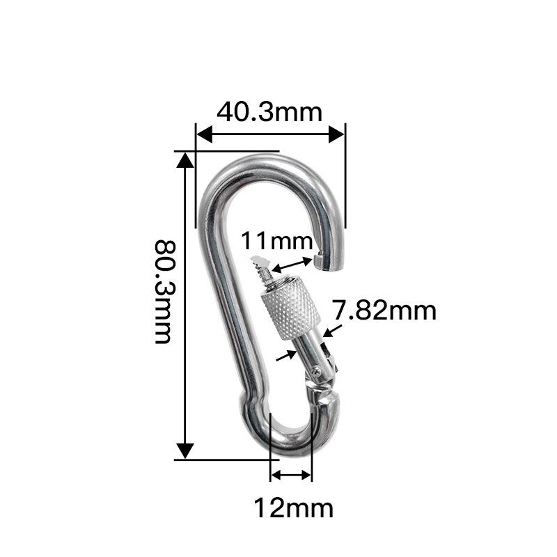 304 Stainless Steel Carabiners - Heavy Duty, Durable & Rust-Free Clips for Gym, Swing, Dog Leashes, Hammocks, Keychains
