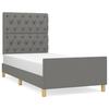 Bed Frame without Mattress Dark Grey 80x200 cm Fabric