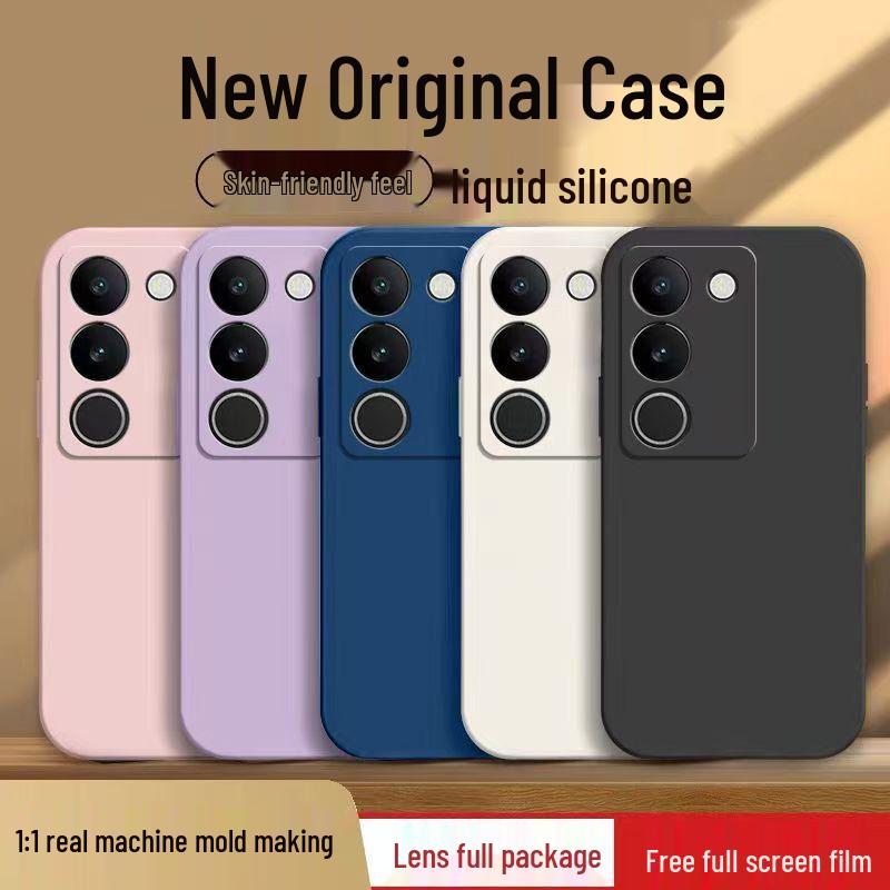 Compatible with vivo V29 5G: Solid Color Rubik's Cube Liquid Silicone Soft Shell – Full Coverage & Drop-Proof