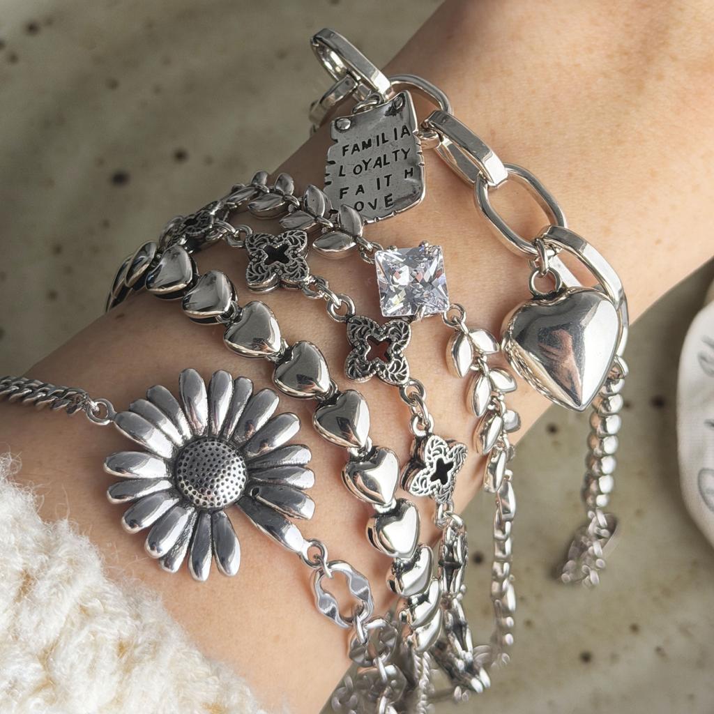 Xiaomi 100% Solid 925 Sterling Silver Metal Bracelet for Women Vintage Handmade Simple Retro Leaf Shape Bracelet Birthday Gift Party