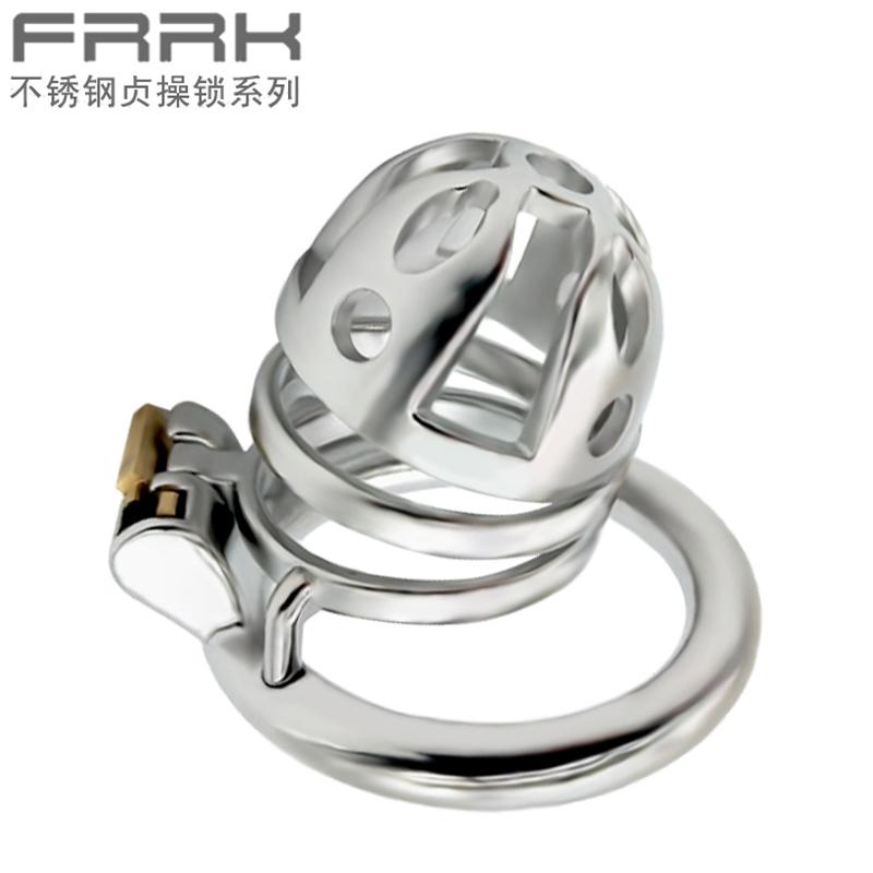 FRRK-33 5.7см Клетка целомудрия из нержавеющей стали Мужская клетка целомудрия Замок Пенис в клетке с держателем ключа BDSM Игрушка для мужского бондажа