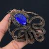 Octopus Shape Lapis Lazuli Gemstone Pure Copper Wire Wrapped Handmade Pendant Jewelry Gift For Her